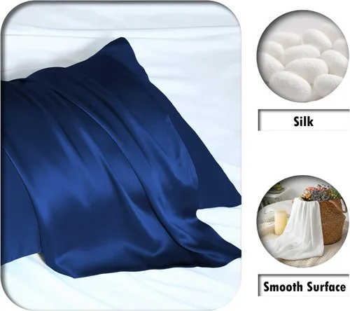 Vista 83 de Funda de almohada de seda para cabello y piel, suave, transpirable y sedosa, juego de fundas de almohada 100% tamaño estándar de 2 piezas, fundas