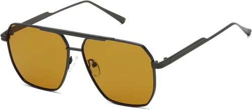 Vista 11 de kimorn Gafas de sol polarizadas para mujer y hombre, retro, de gran tamaño, cuadradas, vintage, clásicas, grandes, de metal, K1221