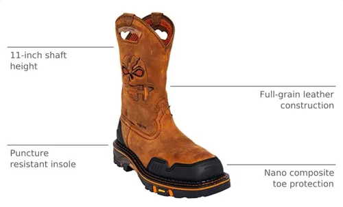 Vista 3 de Cody James Hombres Hombres 11" Decimator Western Work Boot Nano - Dbp-3-B
