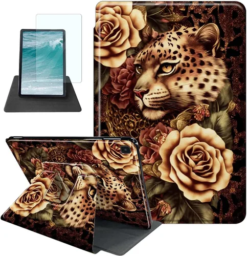 Vista 29 de Rossy Funda para Samsung Galaxy Tab A7 Lite de 8.7 pulgadas 2021 (SM-T220/T225/T227) + protector de pantalla giratorio de 360 grados con soporte