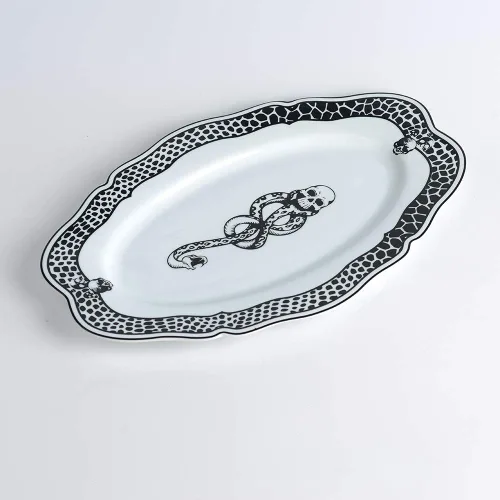 Vista 3 de Harry Potter Voldemort Death Eater Dark Mark - Plato para servir de porcelana de 14 pulgadas