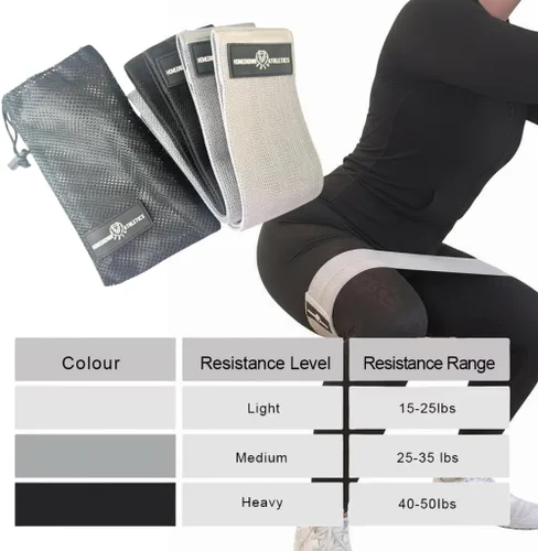 Vista 9 de Bandas de resistencia de tela para mujer, bandas antideslizantes para glúteos y bandas de glúteos para entrenamientos de piernas y glúteos, juego
