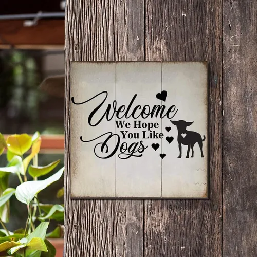 Vista 3 de Welcome We Hope You Like English Cocker Spaniel Dog Wood Sign Rustic Wall Plaque Dogs Lovers Wall Decor Hanging Plaque Sign for Home Kitchen Bar