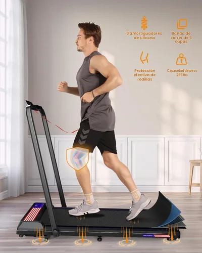 Vista 2 de Treadmill Under Desk Walking Pad,2 in 1 Folding Treadmill for Home/Office with Remote Control and APP,LED Display