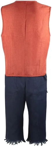 Vista 7 de Luffy - Conjunto completo de disfraz de cosplay con sombrero para fiesta de Halloween