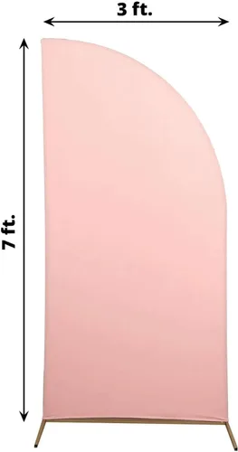 Vista 153 de Efavormart - Juego de 4 fundas de elastano beige para arco de media luna, fundas de telón de fondo Chiara de 2.5 pies a 7 pies para escenarios
