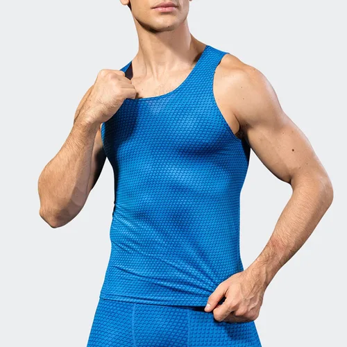 Vista 7 de Maiyifu-GJ Camiseta deportiva de secado rápido para hombre, sin mangas, de compresión, ajustada, para gimnasio, fitness, entrenamiento, secado