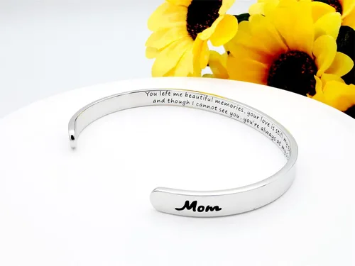 Vista 52 de Pulseras inspiradoras para mujer, joyería de acero inoxidable, con refranes, pulsera motivacional con mensaje oculto, pulseras grabadas para mejor