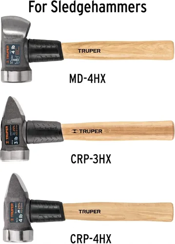 Vista 5 de Truper - Mango de repuesto de madera para martillo (modelo 15906 / MG-MD-4) Compatible with 2, 3, and 4 lb Sledge Hammers, Hardwood Mallet Handle
