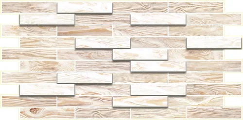 Vista 3 de Dundee Deco PG7023 - Escalones de roble sintético blanco roto, 3.2 x 1.6 pies, panel de pared 3D de PVC, decoración de paneles de pared de diseño
