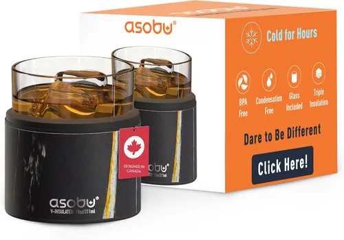 Vista 12 de asobu Vaso de whisky con funda aislada de acero inoxidable, 10.5 onzas (Rosa Aqua)