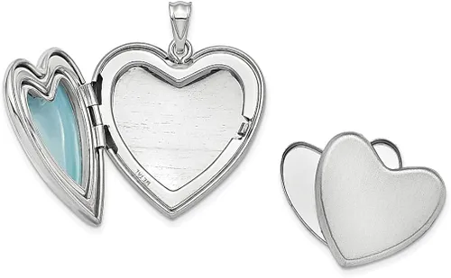 Vista 4 de Collar de plata de ley 925 de 0.945in en memoria para cenizas de memoria, colgante de foto de corazón, cadena con medallón que sostiene fotos