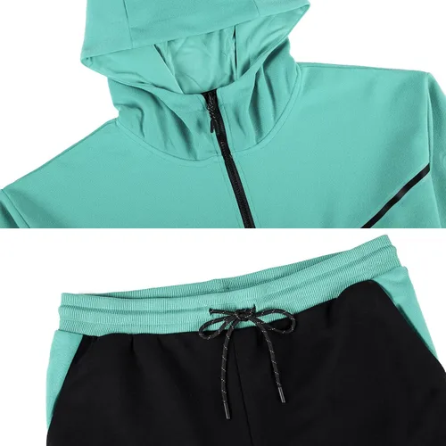 Vista 5 de Men's Tracksuits Sweatsuits For Men Hooded Tracksuit Sweatsuit Long Sleeve Full-Zip Jogging Sweatpants 2 Piece