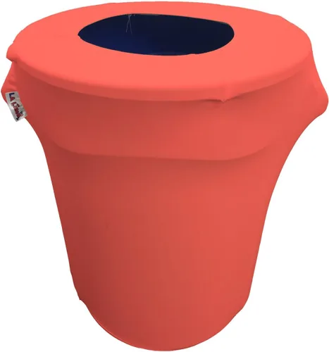 Vista 67 de LA Linen Funda elástica de elastano ajustable para cubo de basura Slim Jim de 23 galones, cubierta de contenedor de residuos, decoración de patio