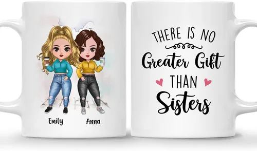 Vista 9 de GOSSBY Taza personalizada (2 Sisters) ¡Aparentemente somos problemas cuando estamos juntos, quién sabía! Taza personalizada para mejor amiga