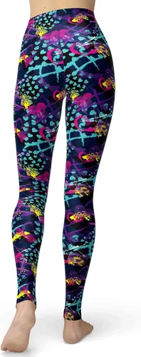 Vista 2 de sissycos Womens 80s Leggings Artistic Splash Printed Buttery Soft Stretchy Pants