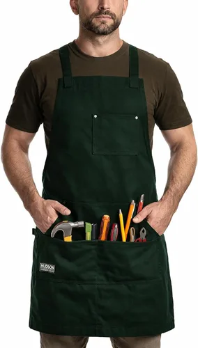 Vista 17 de Hudson Durable Goods - Delantal de chef de grado profesional para cocina, barbacoa y parrilla Negro