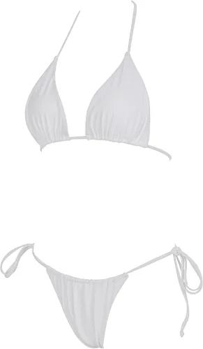 Vista 2 de SUUKSESS - Conjunto de bikini con tanga y listones para mujer de 2 piezas