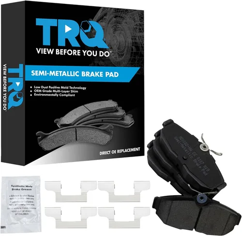 Vista 62 de TRQ Pastillas de freno delanteras semi metálicas compatibles con Ford Expedition 2018-2021 F-150 2018-2020 Lincoln Navigator 2018-2022