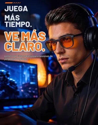 Vista 2 de TIJN Blue Light Blocking Glasses, Square Frame for Computer Gaming Negro