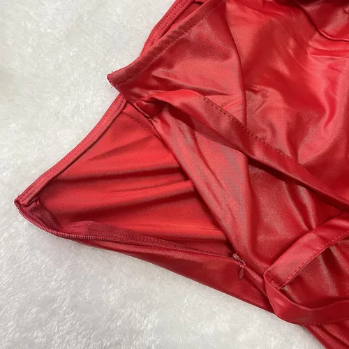 Vista 4 de MESLIMA Conjunto de 2 piezas elástico irregular, camiseta sin mangas con cordones y abertura para mujer, ropa de club