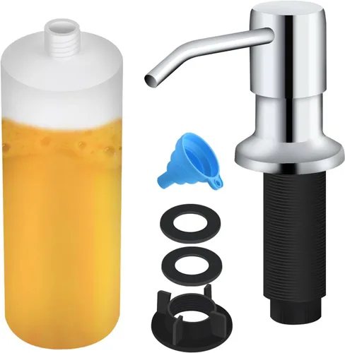 Vista 13 de Dispensador de jabón para fregadero de cocina, dispensador de jabón integrado, kit de tubo de extensión de 47 pulgadas, bomba dispensadora de loción