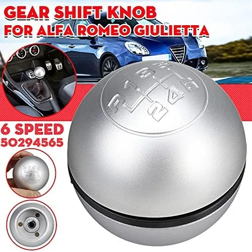 Vista 2 de Pomo de palanca de cambios manual de 6 velocidades para Alfa Romeo Giulietta 2010-On (plata mate)