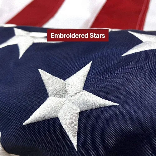 Vista 3 de Bandera estadounidense de barco de 12 x 18 pulgadas, estrellas bordadas, rayas cosidas, banderas de barco con 2 ojales de latón, bandera de Estados
