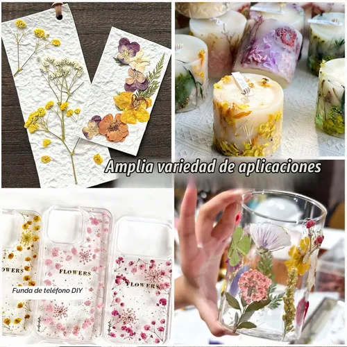 Vista 9 de 4 cajas de flores secas 3D para uñas, mini flores secas calcomanías de uñas S-055-01-04 Conjunto