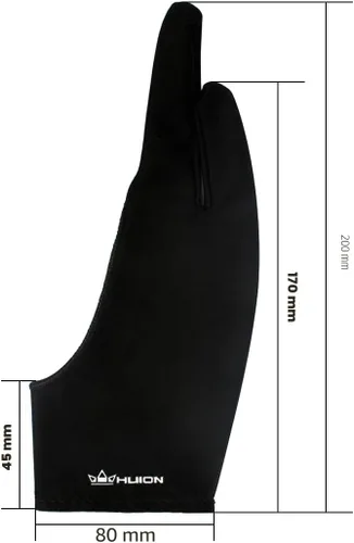 Vista 5 de Huion Artista Guante para dibujo tablet (1 Unidad, bueno para mano derecha o mano izquierda) – Cura CR-01