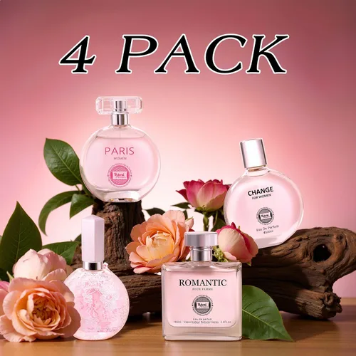 Vista 2 de Hybrid & Company Mujer 4 unids Belleza Rosa Cambio París Mujeres Romántico Pour Femme Perfume Natural Spray Fresco Fragancia