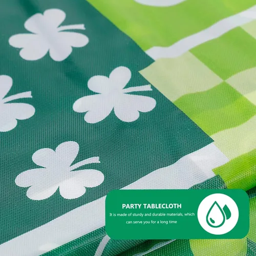 Vista 4 de St patricks Day Decorations,2Pcs 54”x108” Shamrock Tablecloth Waterproof Irish Green Saint Patricks Table Cloth St patrick's Day Party decorations