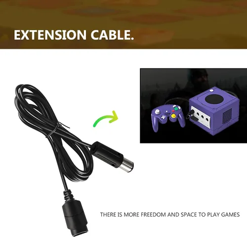 Vista 7 de Paquete de 4 cables de extensión de controlador NGC de 6 pies para Nintendo WiiGamecube