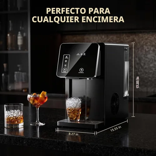 Vista 5 de Cowsar 2-in-1 Countertop Ice Maker Machine with Water Dispenser, Black