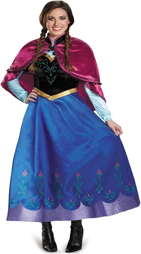 Vista 4 de TYCDZ Disfraz de Halloween para adulta, disfraz de princesa Anna Frozen blanco como la nieve