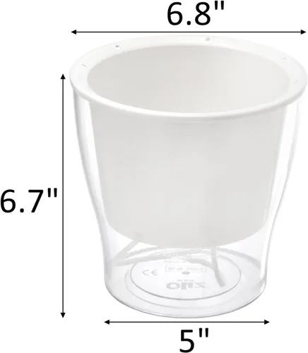 Vista 2 de ZOOFOX Paquete de 4 macetas de riego automático para plantas de interior, maceta grande de plástico transparente de 7 pulgadas, maceta decorativa