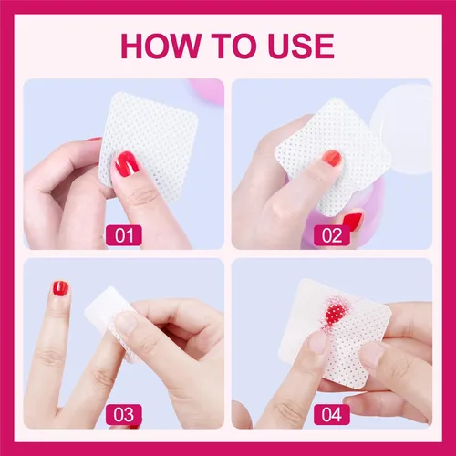 Vista 11 de 1200 toallitas de uñas sin pelusas, toallitas quitaesmalte de uñas