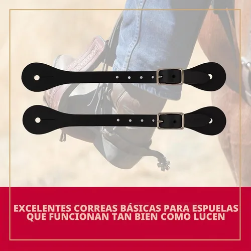 Vista 2 de Weaver Leather Correas de espolón de una sola capa Negro
