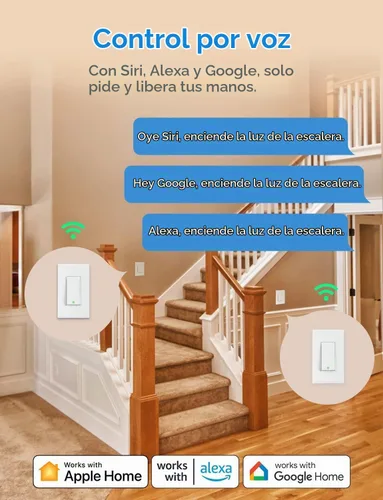 Vista 5 de meross Interruptor inteligente de 3 vías, requiere cable neutro, compatible con Apple HomeKit, Alexa, Hey Google y SmartThings, un solo polo y 3