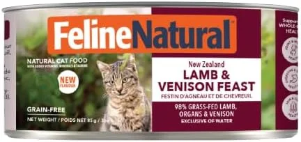 Vista 8 de Feline Natural New Zealand Comida Enlatada para Gatos Alimento Húmedo, Alto en Carne, Bajo en Carbohidratos y Sin Granos Comida Húmeda para Gatos