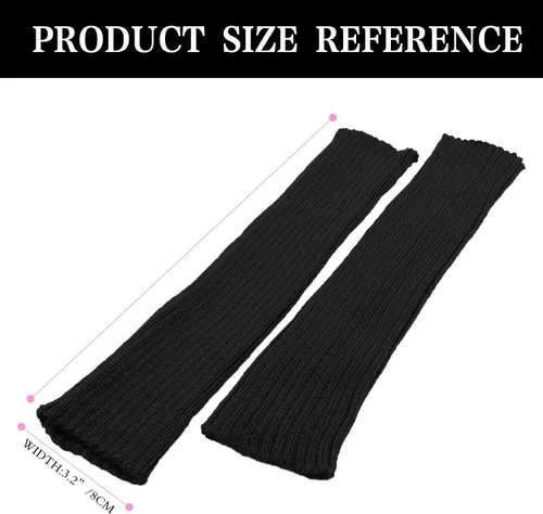 Vista 5 de American Trends Calentadores de piernas Y2k Kawaii negro blanco lindo calentadores de piernas Y2k accesorios góticos para mujeres niñas 80s fiesta