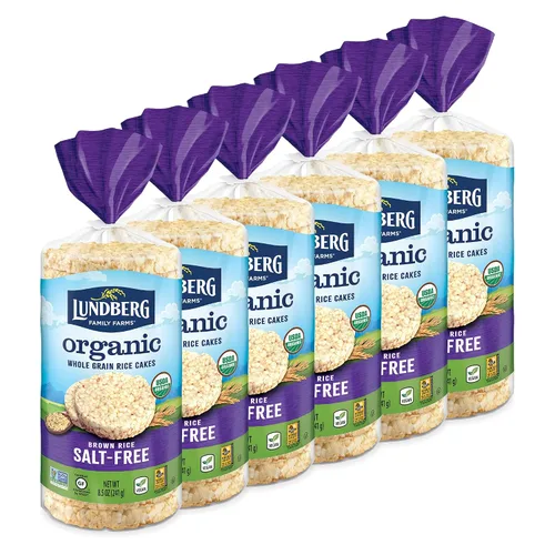 Vista 21 de Lundberg Tortas de arroz integral orgánico sin gluten ligeramente saladas- 8.5 oz