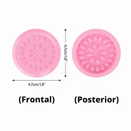 Vista 2 de G2PLUS Soportes de pegamento para pestañas postizas, 100 PCS bandejas desechables para pestañas, paleta de pegamento de plástico rosa