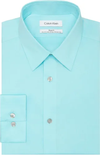 Vista 6 de Calvin Klein Camisa de vestir para hombre Slim Fit Herringbone Stretch gris topo
