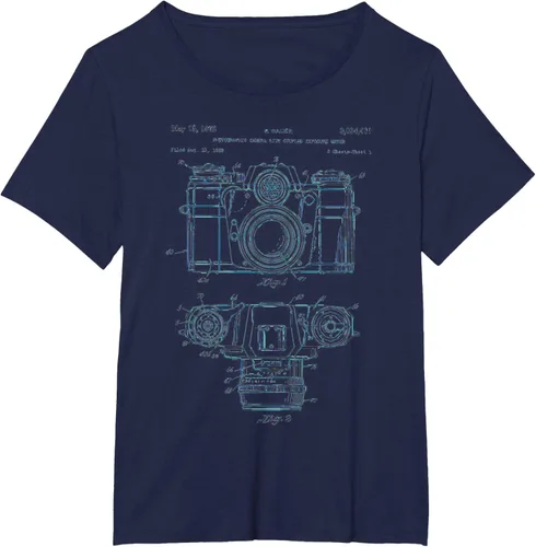 Vista 11 de Fotografía amante regalo cámara vintage esquema camiseta Negro