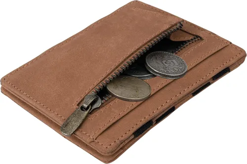 Vista 6 de Urban Forest Cartera mágica de cuero para hombre, Tabaco vintage, Casual