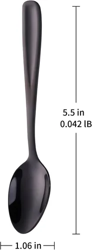 Vista 2 de 8 Pieces Dessert Spoons Teaspoons Small Coffee Spoons Espresso Spoons, 5.5 Inch (black)