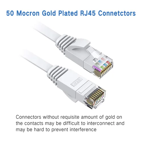 Vista 5 de Cable Ethernet Cat6 de 4.9 ft, cables largos de Internet de alta velocidad, diseño plano de 1 Gbps para UTP de 250 Mhz/s para consola, PS3, PS4
