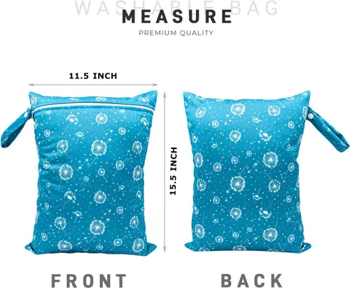 Vista 2 de Bolsa húmeda impermeable reutilizable para traje de baño, viajes, playa, piscina, traje de baño, pañales, ropa sucia de yoga, gimnasio, guardería