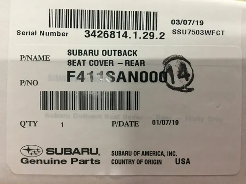 Vista 2 de Subaru Funda de asiento trasero genuina - F411SAN000 para Outback 2020-2022